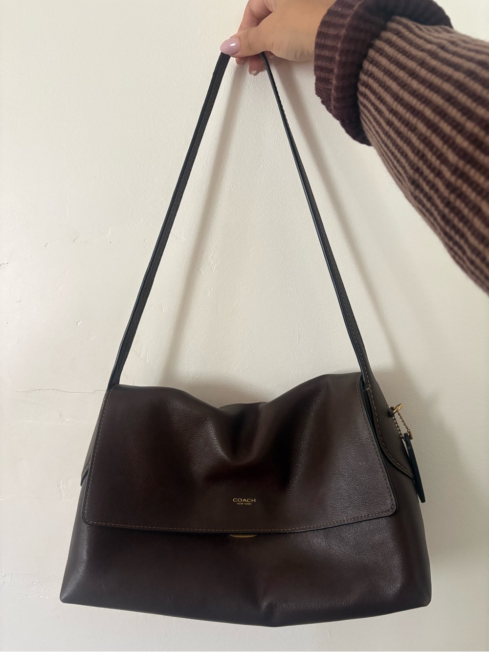 Coach Chocolate Brown Leather Shoulder Bag